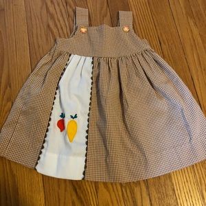 Vintage Gingham Vegetable Dress Size 2